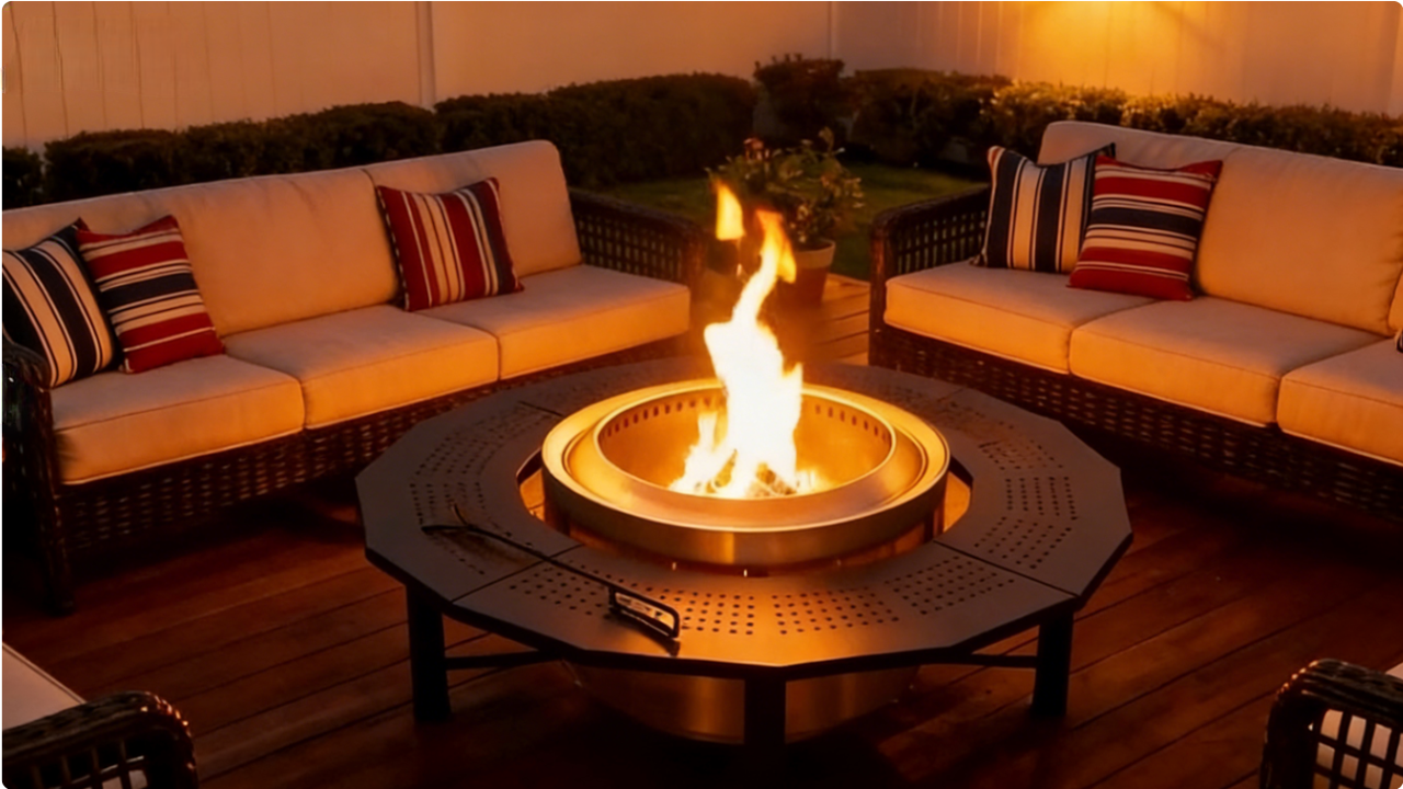 Amazon.com : 40'' Fire Pit Surround Tabletop with Cover for Solo